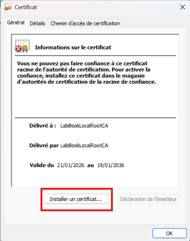 Interface ordinateur de LabBook